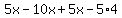 5x-10x%2B5x-5%2A4
