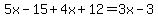 5x-15%2B4x%2B12=3x-3