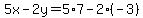 5x-2y=5%2A7-2%28-3%29