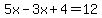 5x-3x%2B4=12