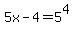5x-4=5%5E4