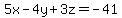 5x-4y%2B3z=-41