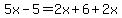 5x-5=2x%2B6%2B2x