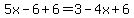 5x-6%2B6=3-4x%2B6