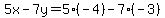 5x-7y=5%28-4%29-7%28-3%29