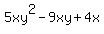 5xy%5E2-9xy+%2B+4x