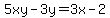 5xy-3y=3x-2