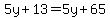 \"5y%2B13=5y%2B65\"