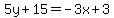 5y%2B15=-3x%2B3