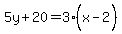 5y%2B20=3%28x-2%5E%22%22%29