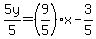 5y%2F5=%289%2F5%29x-3%2F5