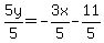 5y%2F5=-3x%2F5-11%2F5