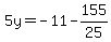 5y=-11-155%2F25