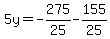 5y=-275%2F25-155%2F25