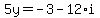 5y=-3-12%2Ai