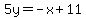5y=-x%2B11
