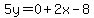 5y=0%2B2x-8