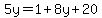 5y=1%2B8y%2B20