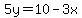 5y=10-3x