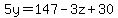 5y=147-3z%2B30