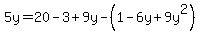 5y=20-3%2B9y-%281-6y%2B9y%5E2%29