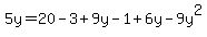 5y=20-3%2B9y-1%2B6y-9y%5E2