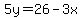 5y=26-3x