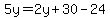 5y=2y%2B30-24