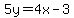5y=4x-3