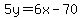 5y=6x-70