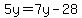 5y=7y-28