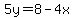 5y=8-4x