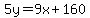 5y=9x%2B160
