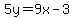 5y=9x-3