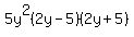 5y%5E2%282y-5%29%282y%2B5%29