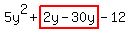 5y%5E2%2Bhighlight%282y-30y%29-12