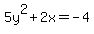 5y%5E2+%2B+2x+=+-4+