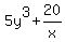 5y%5E3+%2B+20%2Fx