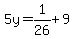 5y+=+1%2F26+%2B+9