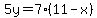 5y+=+7%2811-x%29