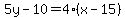 5y-10=4%28x-15%29