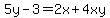 5y-3=2x%2B4xy