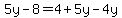 5y-8=4%2B5y-4y