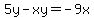 5y-xy=-9x