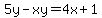 5y-xy=4x%2B1