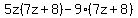 5z%287z%2B8%29-9%287z%2B8%29