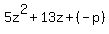 5z%5E2%2B13z%2B%28-p%29