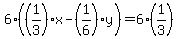 \"6%28%281%2F3%29x-%281%2F6%29y%29=6%281%2F3%29\"