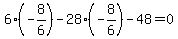 6%28-8%2F6%29-28%28-8%2F6%29-48=0