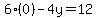 6%280%29-4y=12